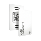 WaveTag Weiß Visitenkarte aus Metall mit eigenem Design