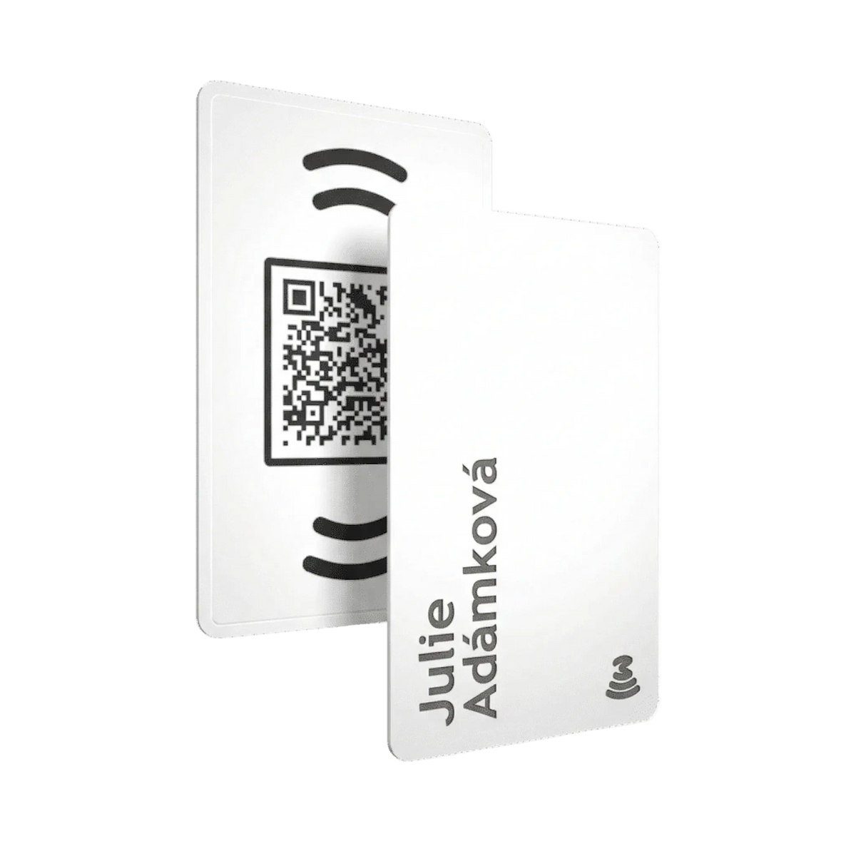 WaveTag Weiß Visitenkarte aus Metall mit eigenem Design