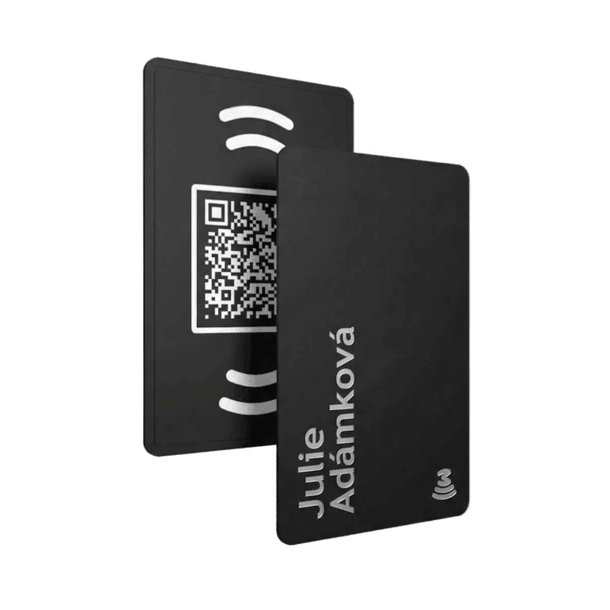 WaveTag Schwarze Metall-Visitenkarte mit individuellem Design