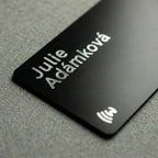 WaveTag Schwarze Metall-Visitenkarte mit individuellem Design