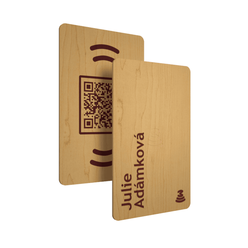WaveTag Visitenkarte aus Ahorn mit eigenem Design