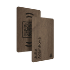 WaveTag Visitenkarte aus Walnussholz mit individuellem Design