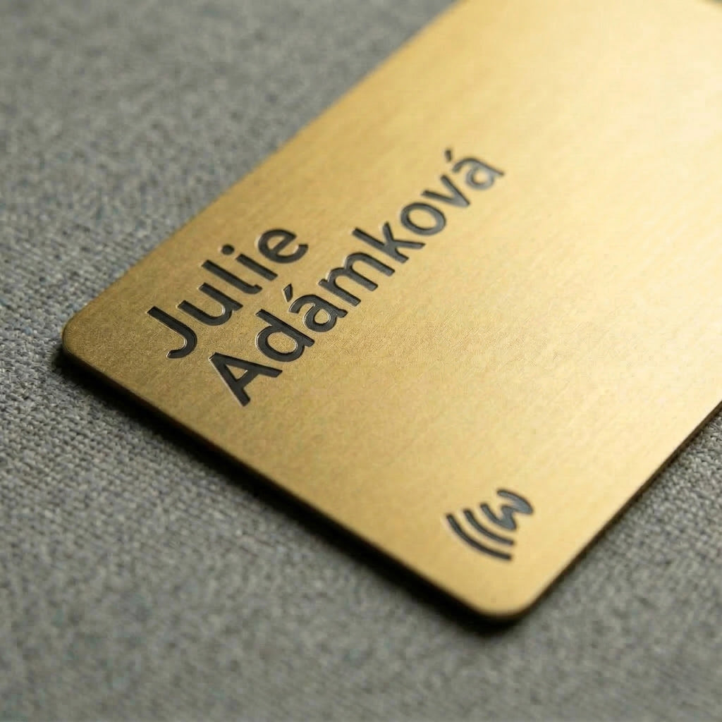 WaveTag vergoldete Metallvisitenkarte mit individuellem Design